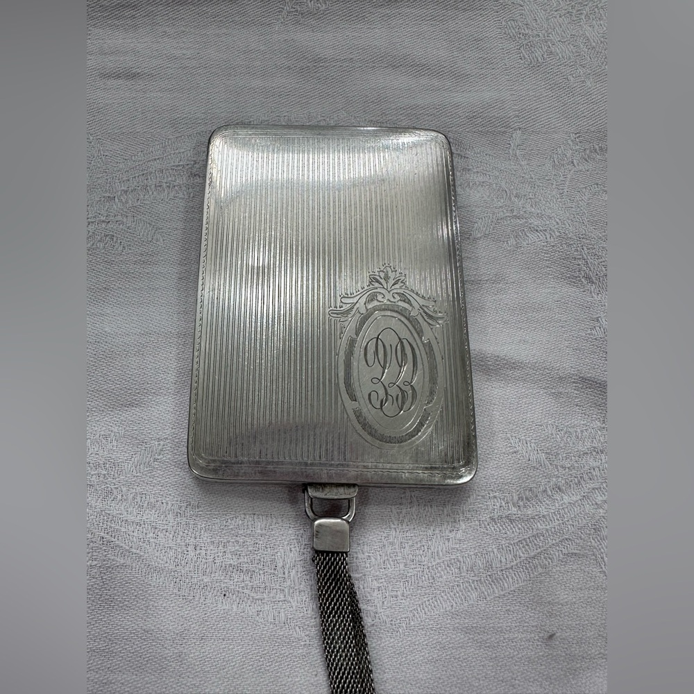 Antique 1920's EAM Silver Plated Coin, Bills & Dance Purse With Monogram
